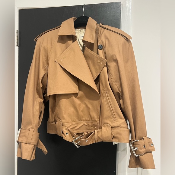 Khaite Hammond Cropped Trench Jacket Khaki M NWT $2,900 - Picture 4 of 9